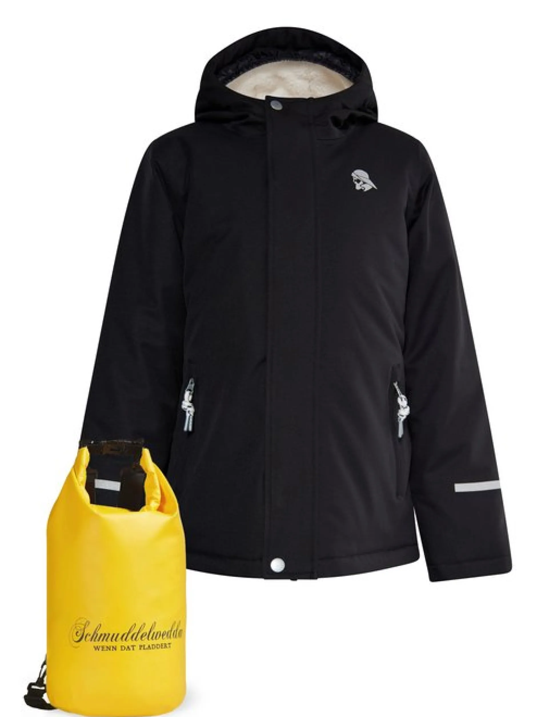 Schmuddelwedda Jungs Anorak + Tagesrucksack - SET in schwarz