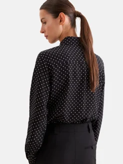 Seidensticker Damen Ausgestellte Bluse - Regular Fit in schwarz