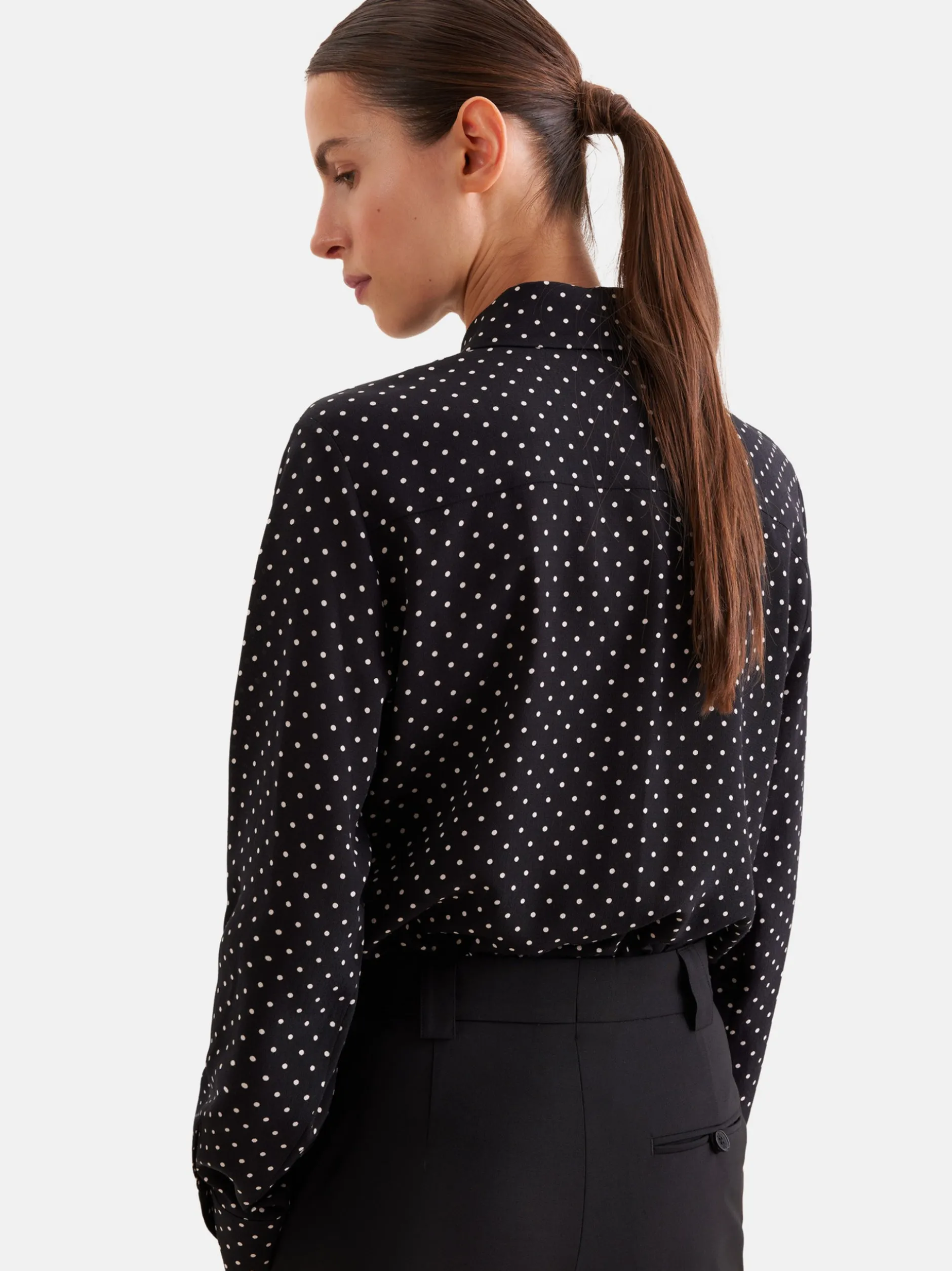 Seidensticker Damen Ausgestellte Bluse - Regular Fit in schwarz