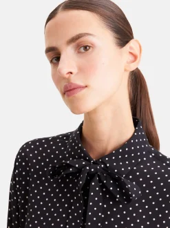 Seidensticker Damen Ausgestellte Bluse - Regular Fit in schwarz