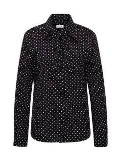 Seidensticker Damen Ausgestellte Bluse - Regular Fit in schwarz