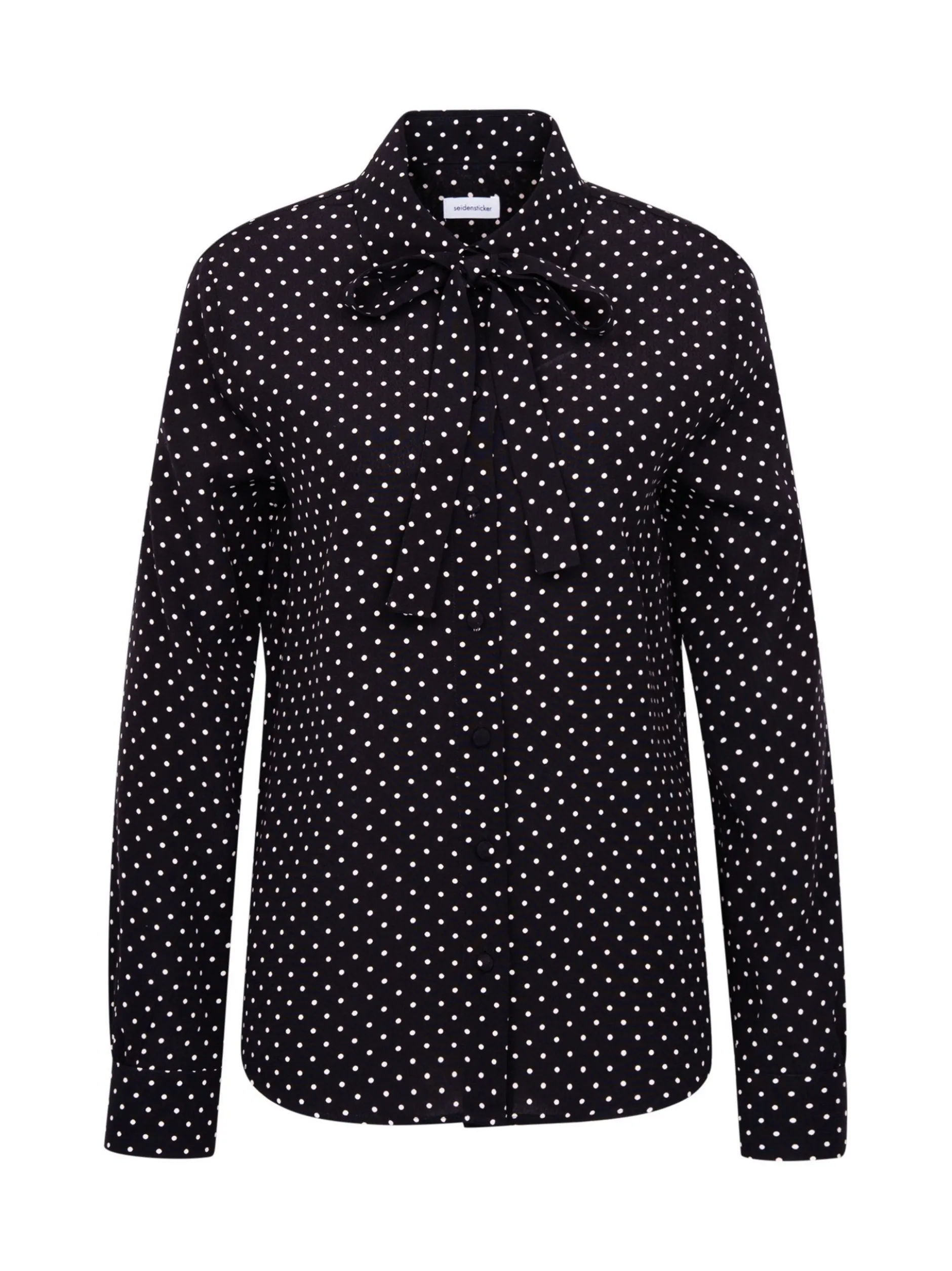 Seidensticker Damen Ausgestellte Bluse - Regular Fit in schwarz