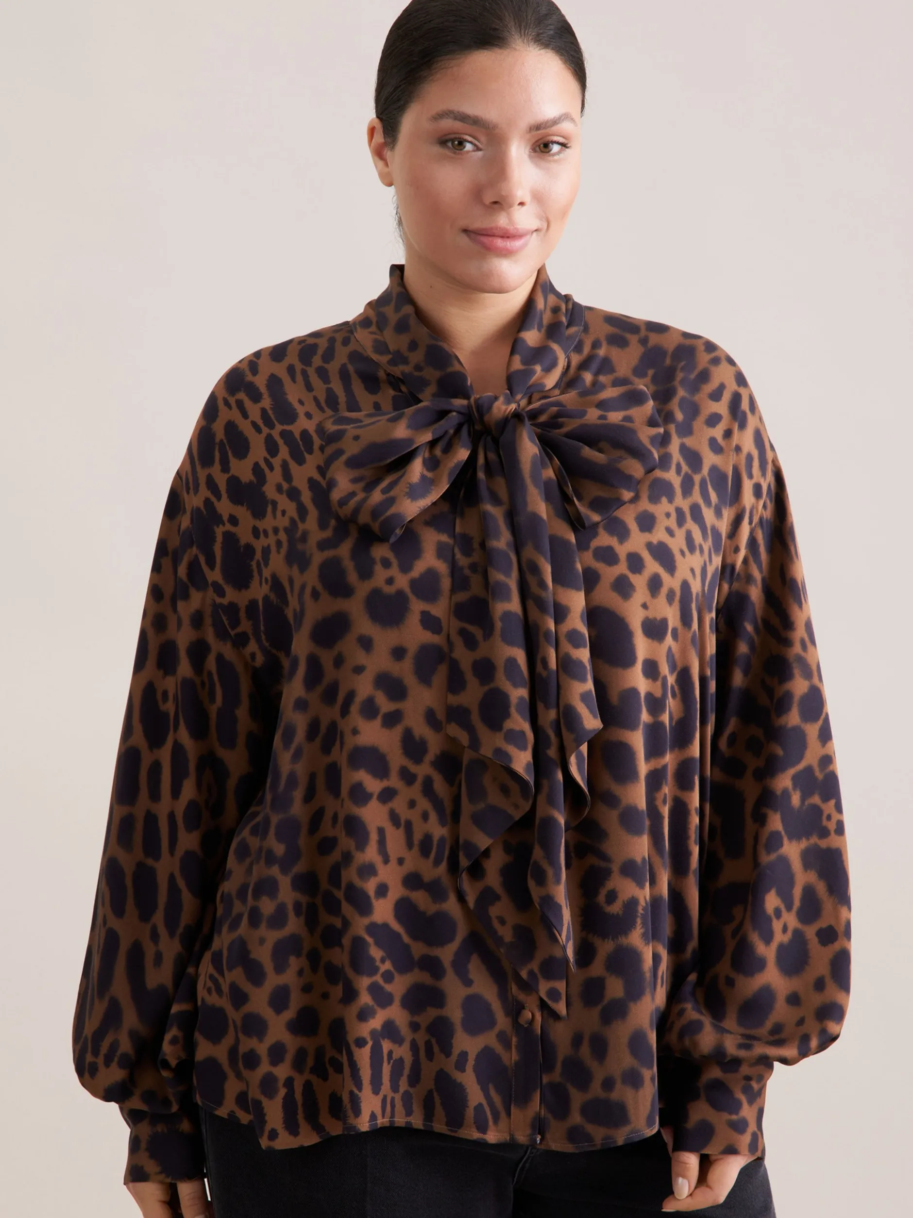 Seidensticker Damen Ausgestellte Bluse - Curvy in braun