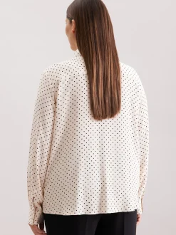 Seidensticker Damen Ausgestellte Bluse - Curvy in weiß