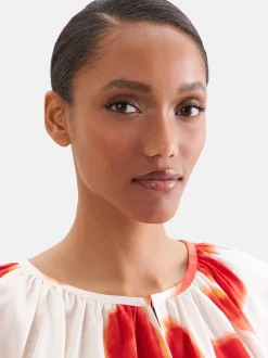 Seidensticker Damen Bluse in rot weiß - Ärmel: 3/4 Arm