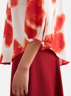 Seidensticker Damen Bluse in rot weiß - Ärmel: 3/4 Arm