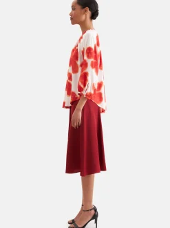 Seidensticker Damen Bluse in rot weiß - Ärmel: 3/4 Arm