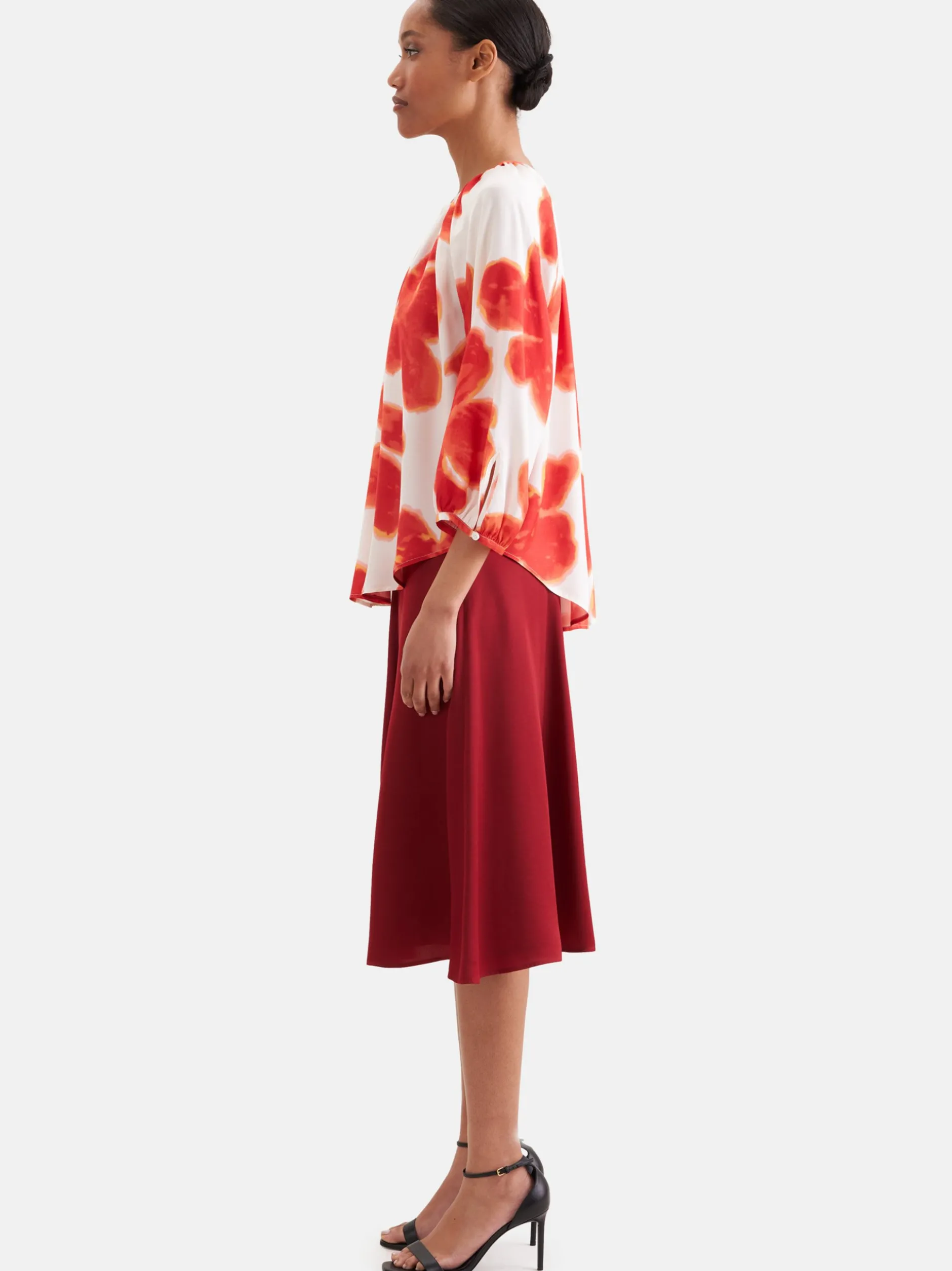 Seidensticker Damen Bluse in rot weiß - Ärmel: 3/4 Arm