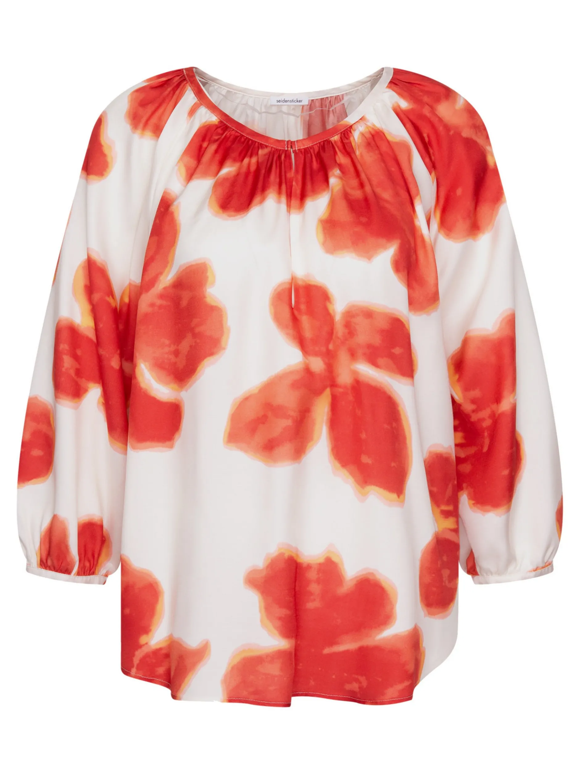 Seidensticker Damen Bluse in rot weiß - Ärmel: 3/4 Arm