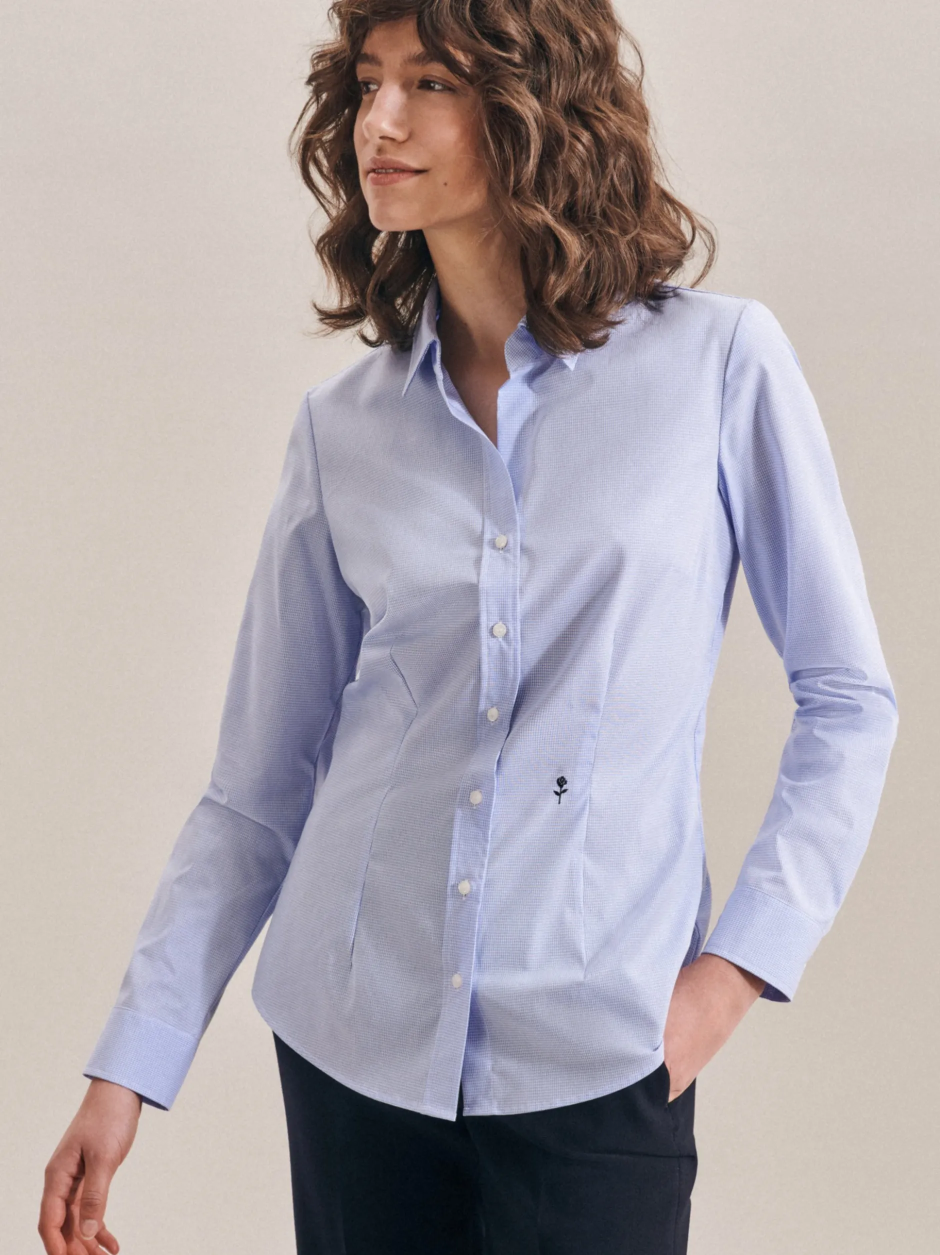 Seidensticker Damen Hemdbluse - Slim Fit in blau