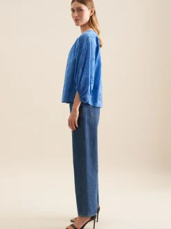 Seidensticker Damen Shirtbluse - Regular Fit in blau
