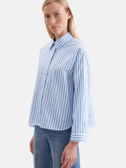 Seidensticker Damen Stehkragenbluse - Oversized Fit in blau
