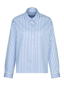 Seidensticker Damen Stehkragenbluse - Oversized Fit in blau