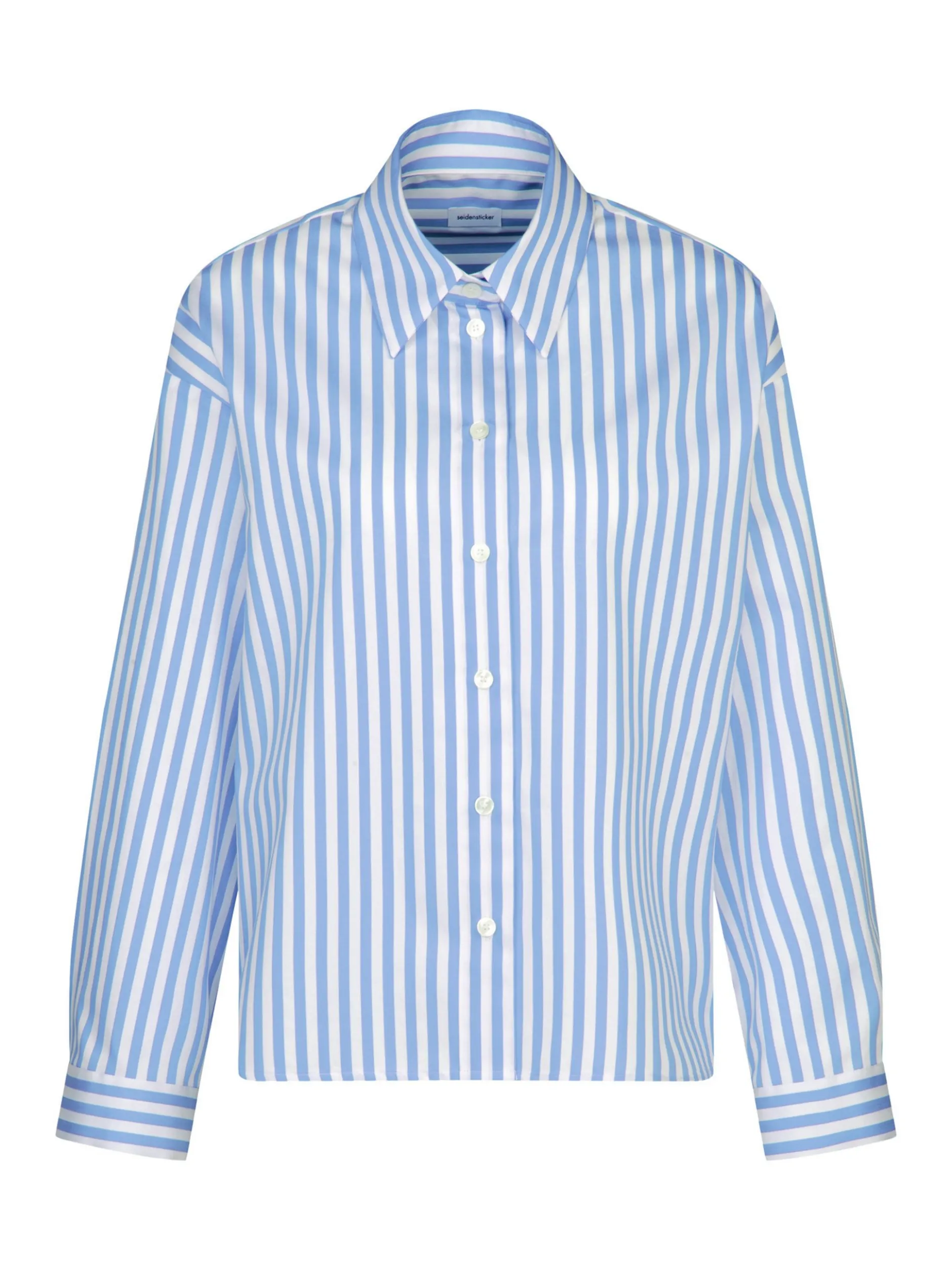 Seidensticker Damen Stehkragenbluse - Oversized Fit in blau