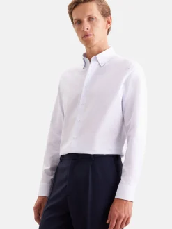 Seidensticker Herren Business Hemd - Shaped Fit in weiß hellblau