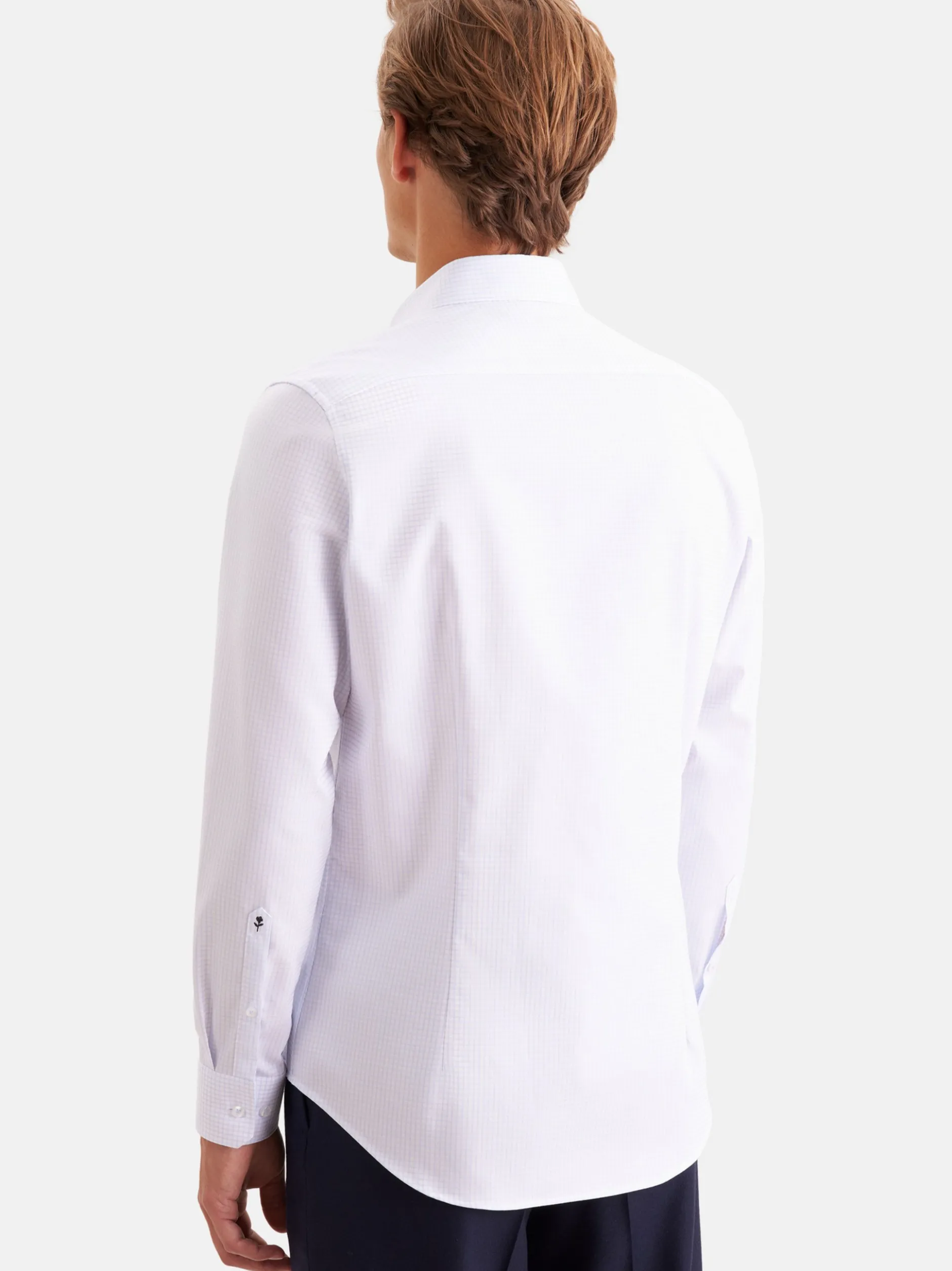 Seidensticker Herren Business Hemd - Shaped Fit in weiß hellblau