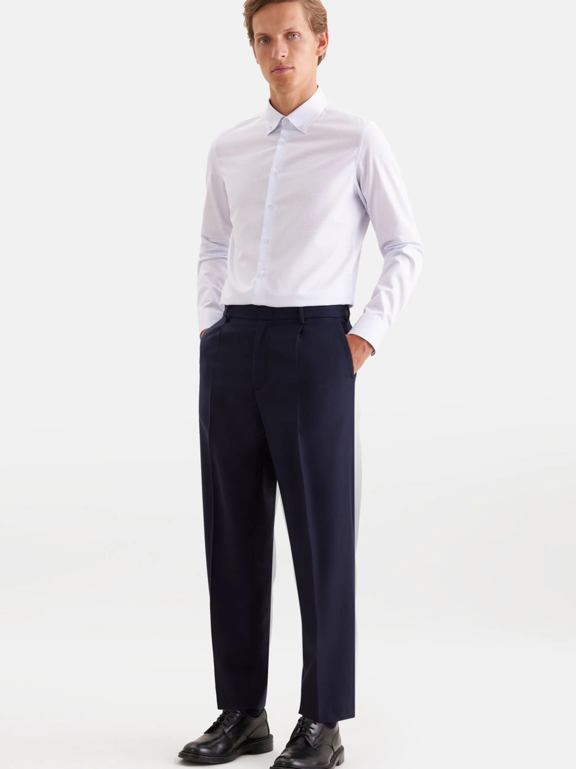 Seidensticker Herren Business Hemd - Shaped Fit in weiß hellblau