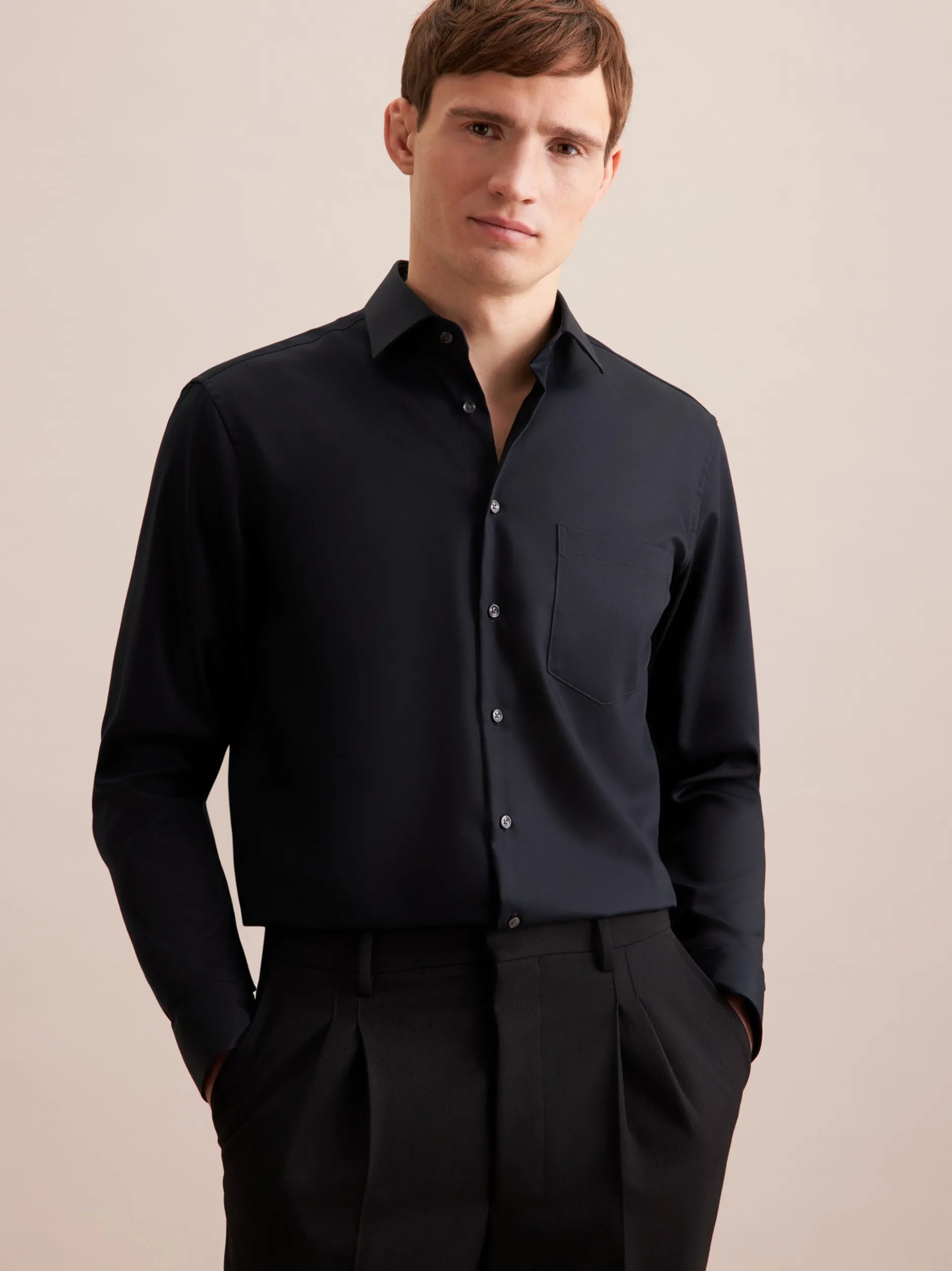 Seidensticker Herren Business Hemd - Comfort Fit in schwarz