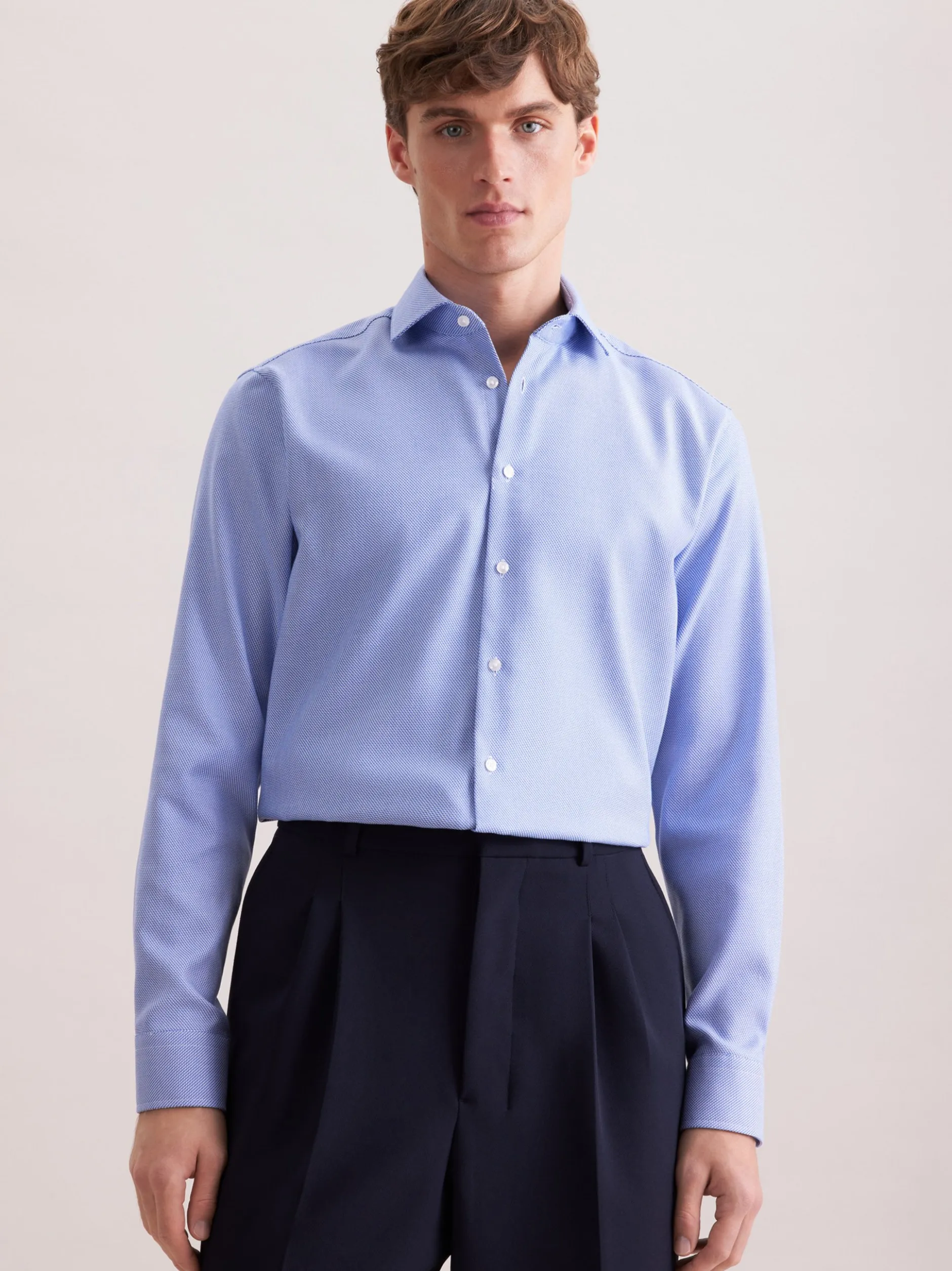 Seidensticker Herren Business Hemd - Regular Fit in blau