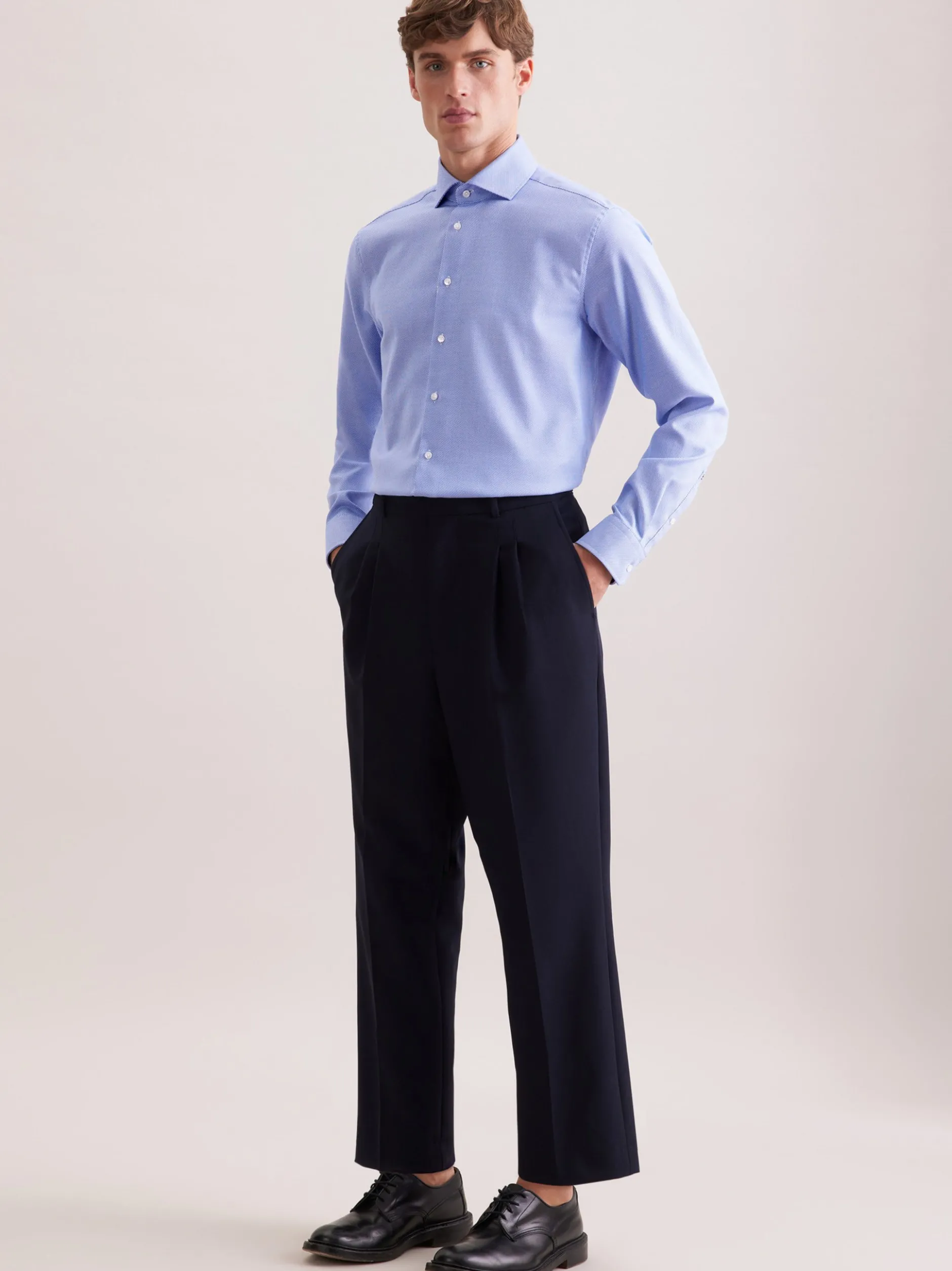 Seidensticker Herren Business Hemd - Regular Fit in blau