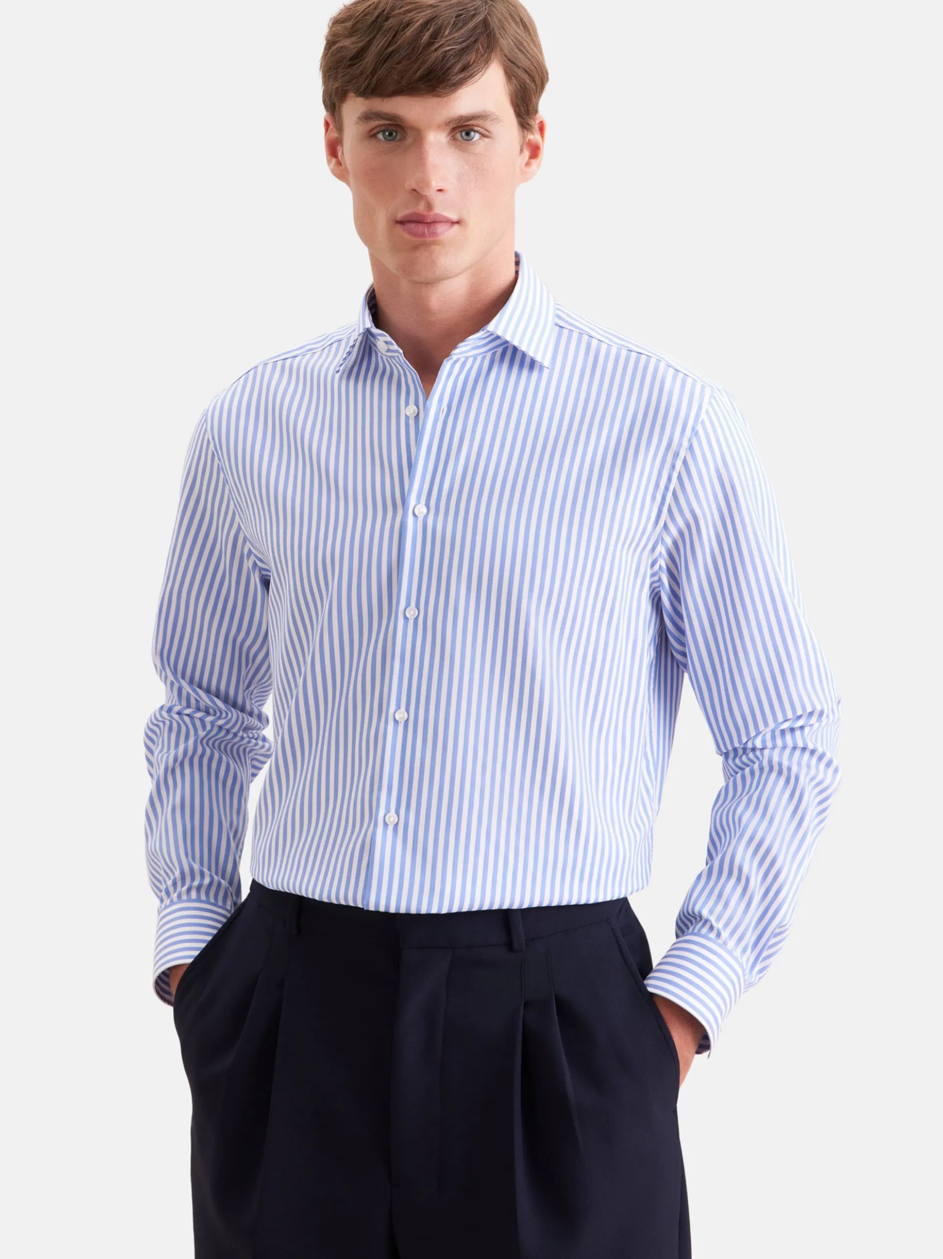 Seidensticker Herren Business Hemd - Regular Fit in blau