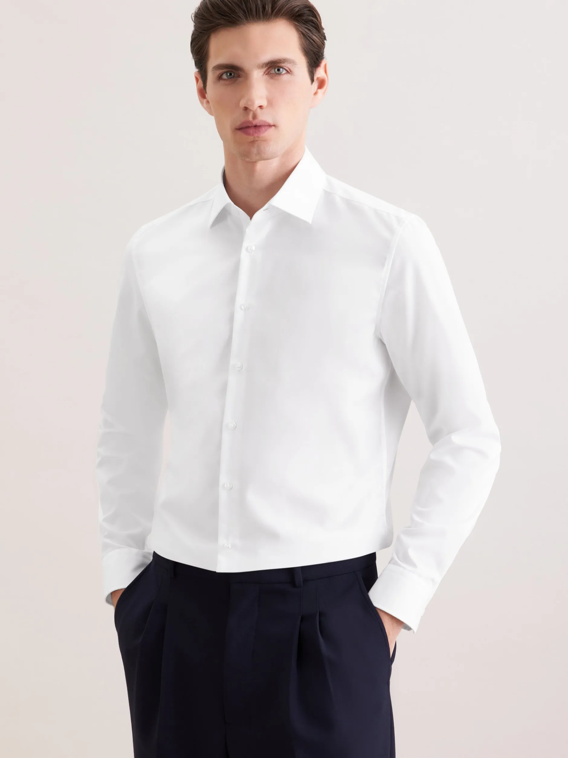Seidensticker Herren Business Hemd - Shaped Fit in weiß