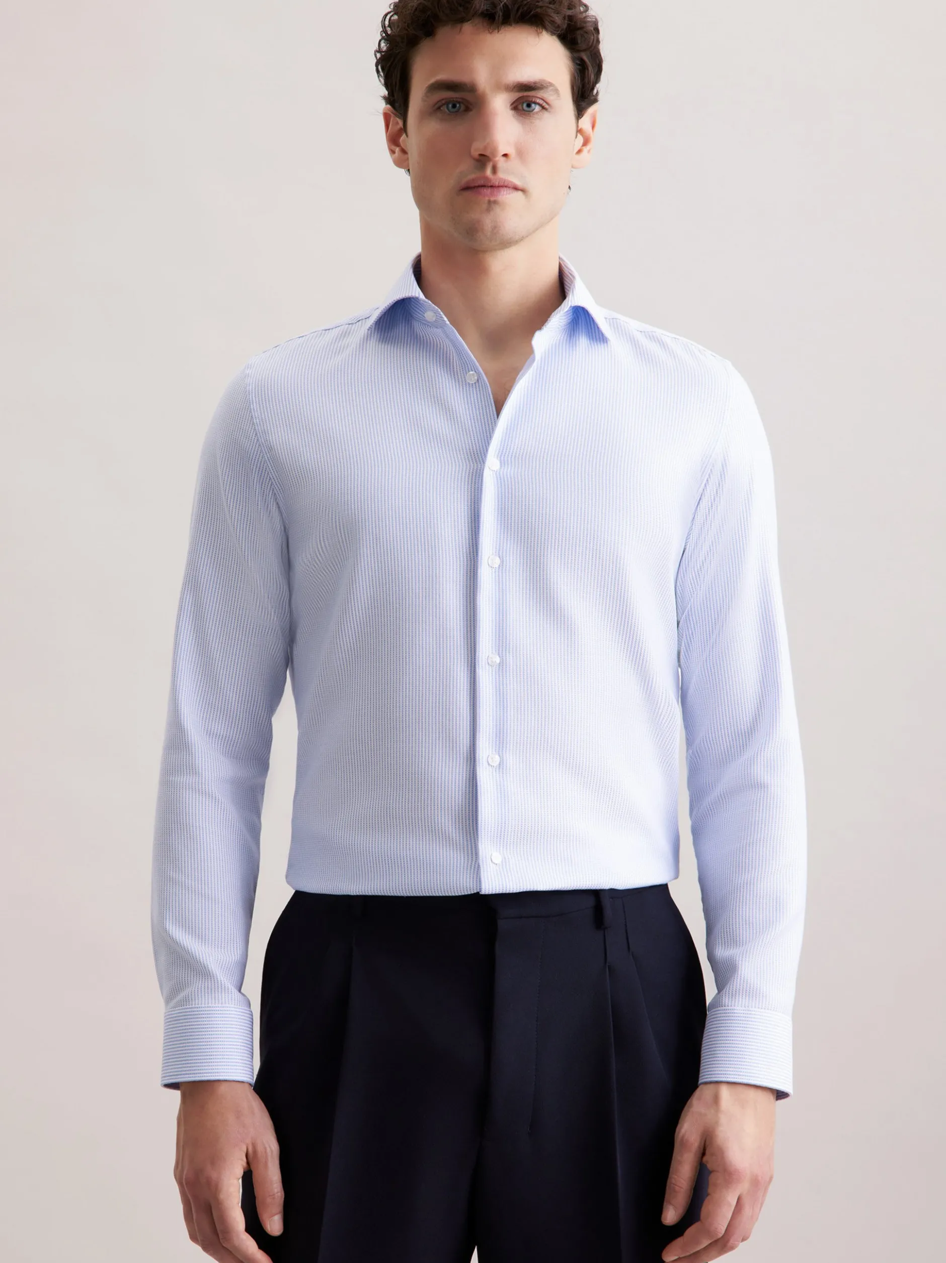 Seidensticker Herren Business Hemd - Slim Fit in blau