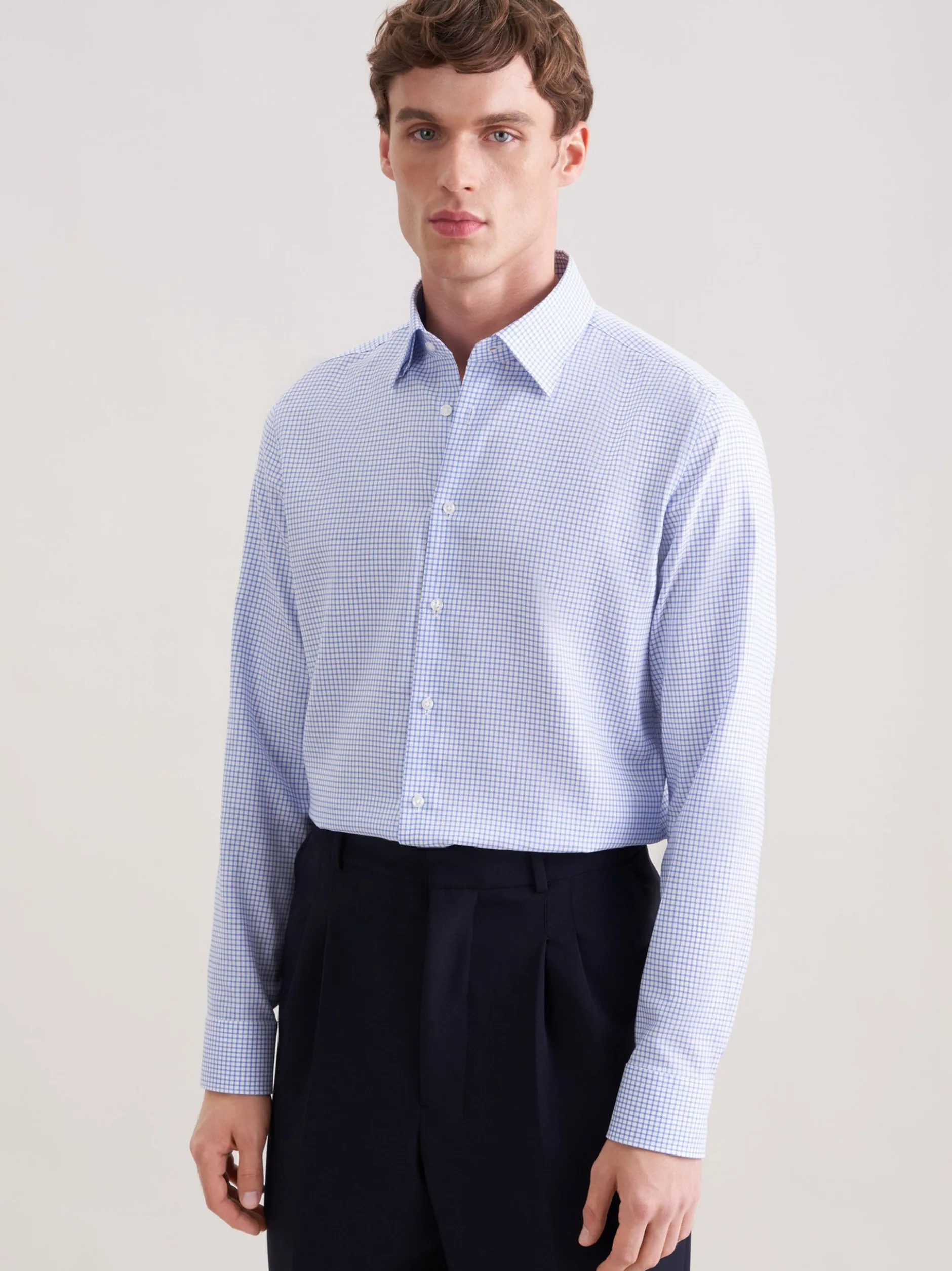 Seidensticker Herren Business Hemd - Slim Fit in blau