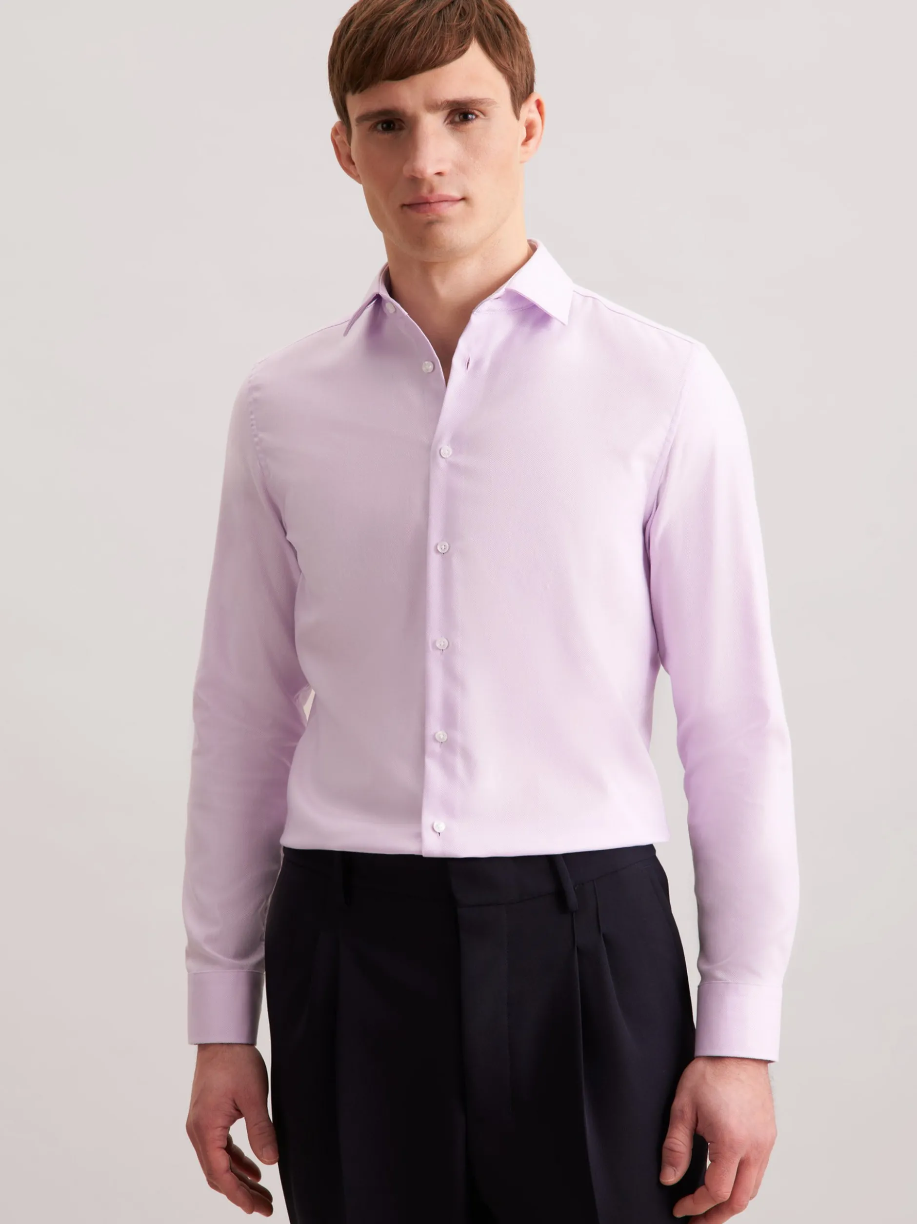 Seidensticker Herren Business Hemd - Slim Fit in lila
