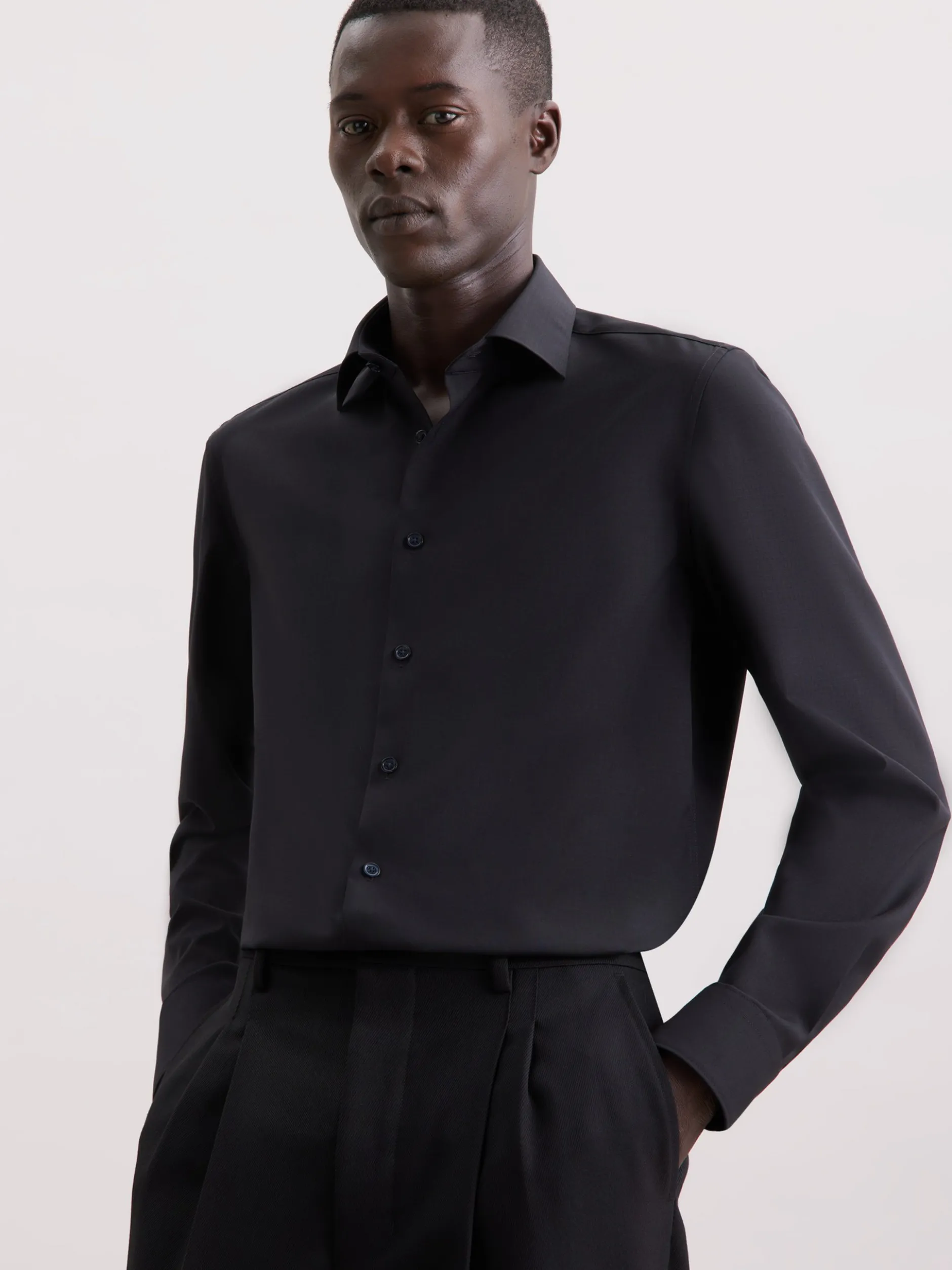 Seidensticker Herren Business Hemd - Slim Fit in schwarz