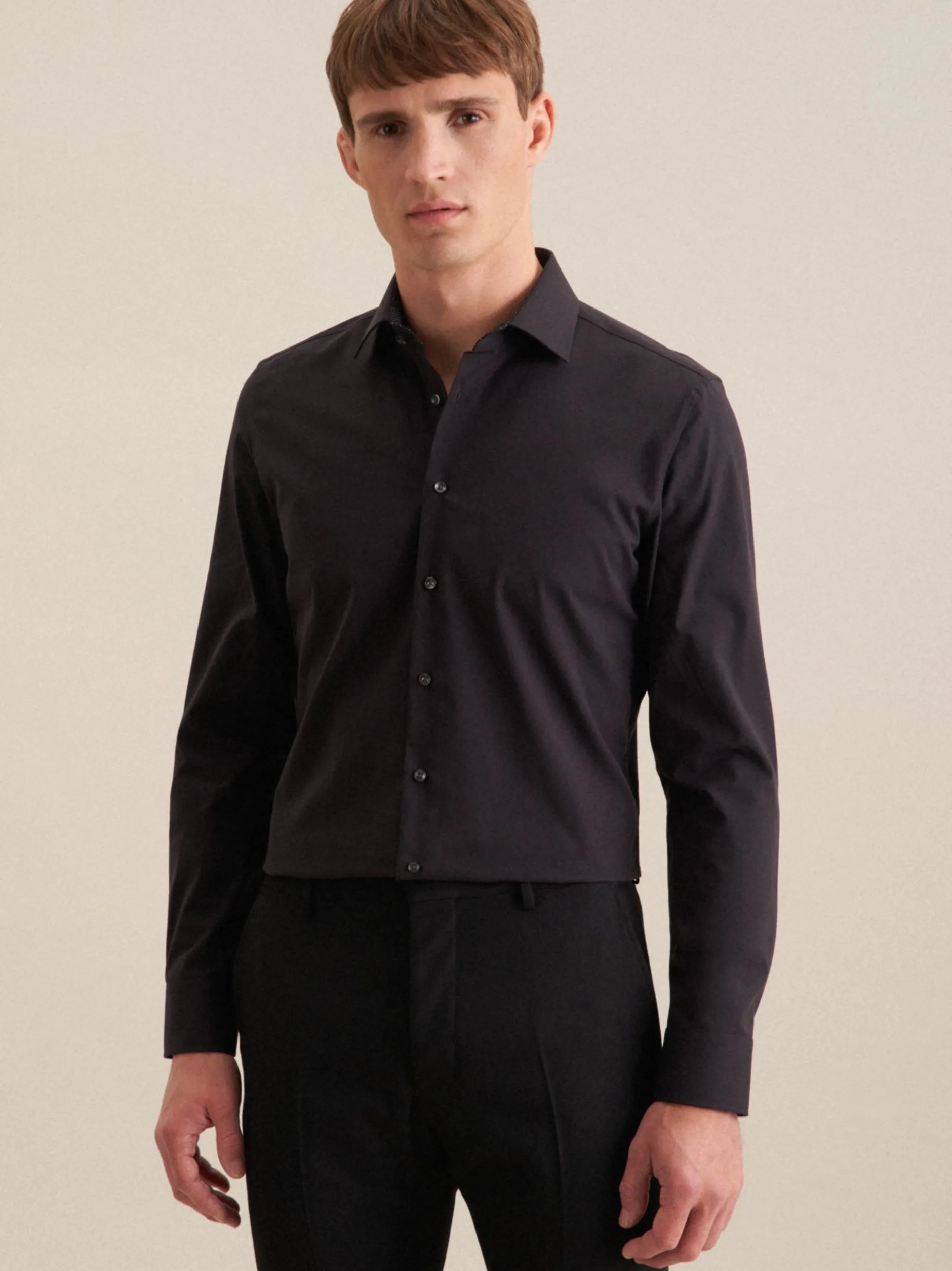 Seidensticker Herren Business Hemd - Slim Fit in schwarz