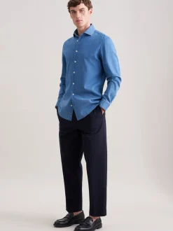 Seidensticker Herren Denimhemd - Slim Fit in blau