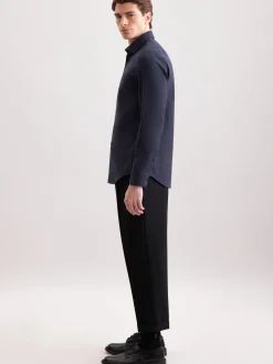 Seidensticker Herren Flanellhemd - Slim Fit in blau