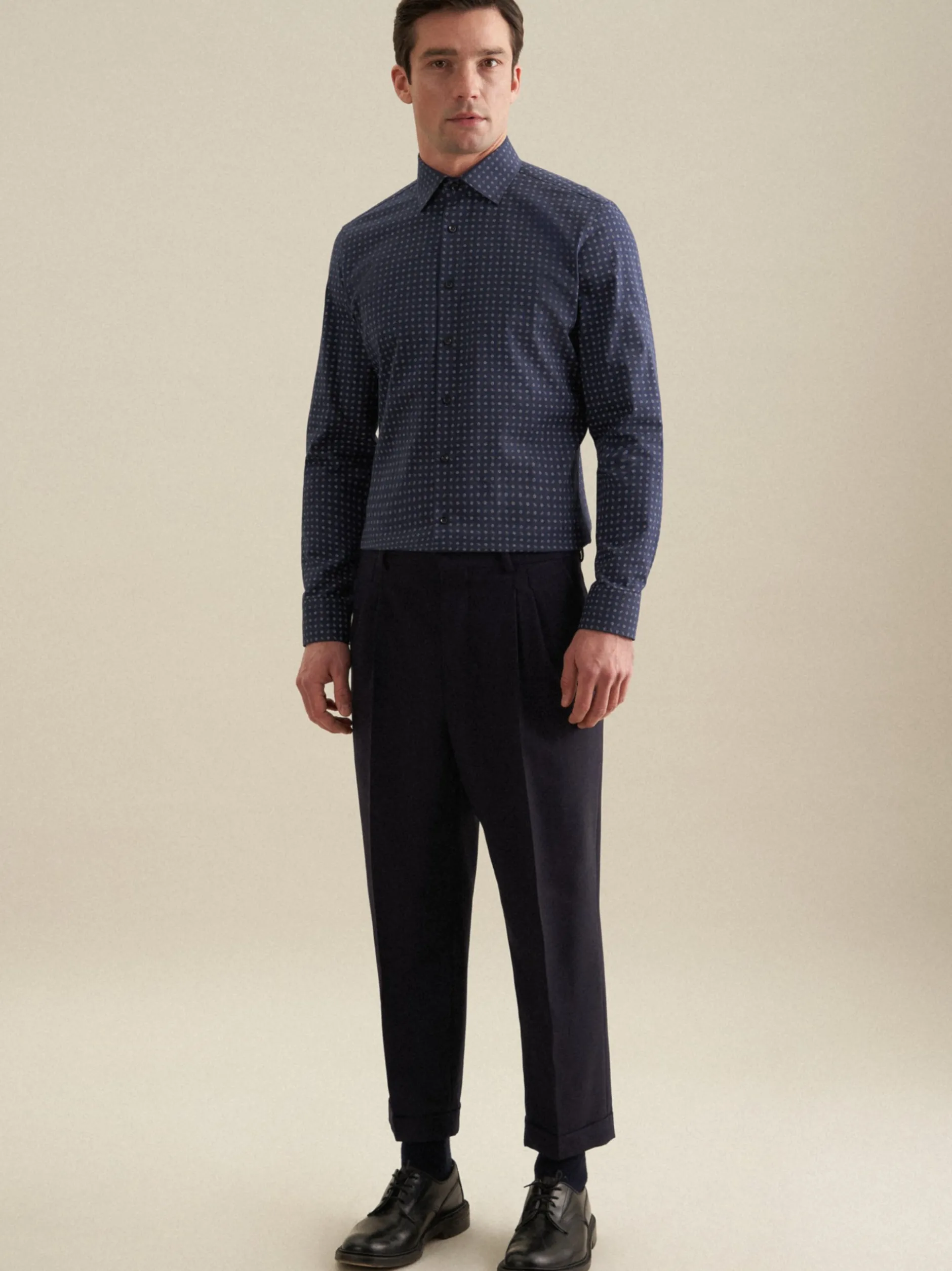Seidensticker Herren Flanellhemd - Slim Fit in blau