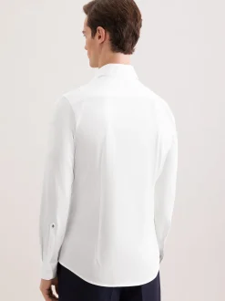 Seidensticker Herren Jerseyhemd - Slim Fit in weiß