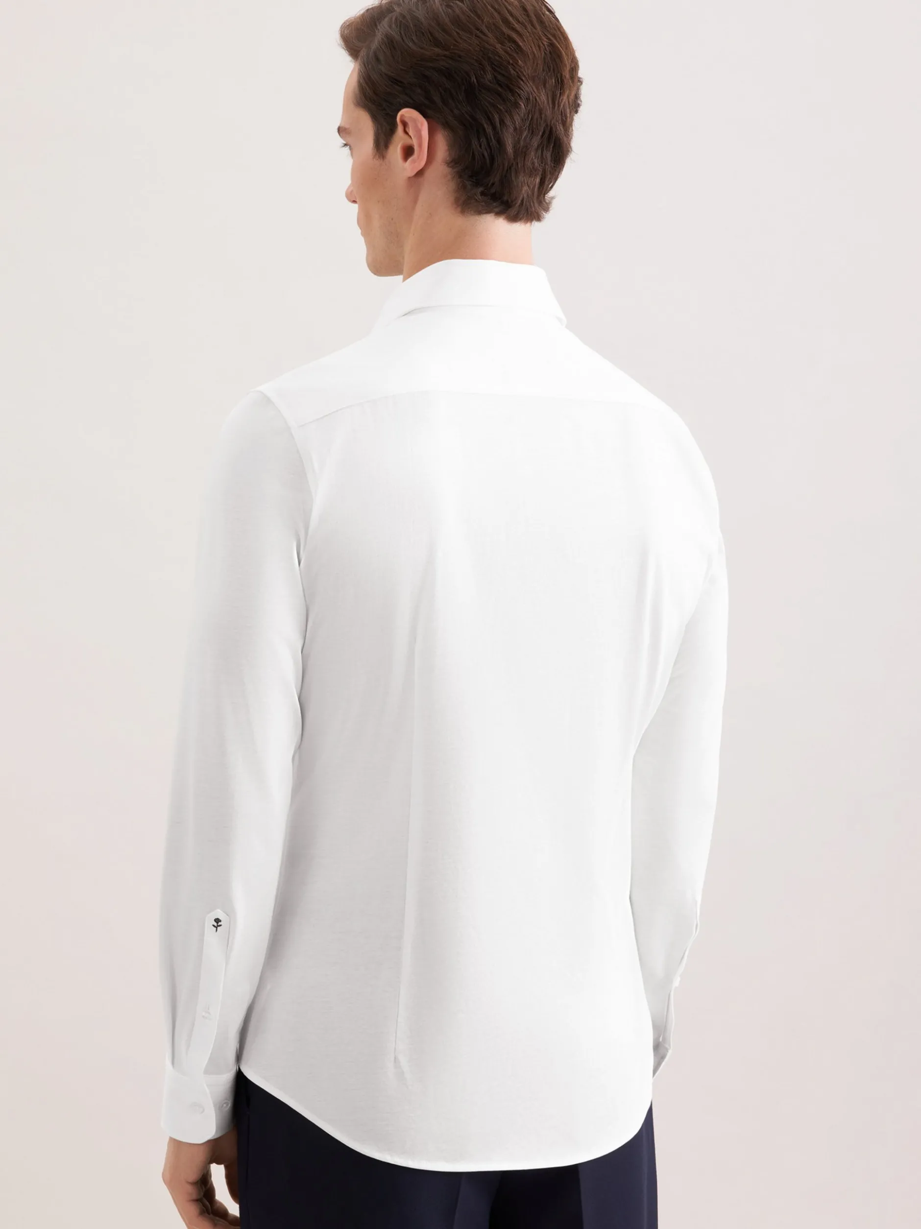 Seidensticker Herren Jerseyhemd - Slim Fit in weiß