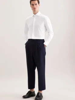 Seidensticker Herren Jerseyhemd - Slim Fit in weiß