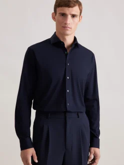 Seidensticker Herren Jerseyhemd - Regular Fit in blau