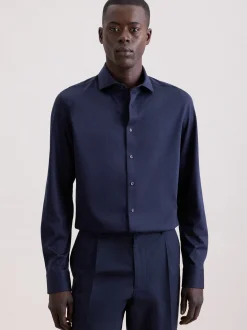 Seidensticker Herren Jerseyhemd - Slim Fit in marine