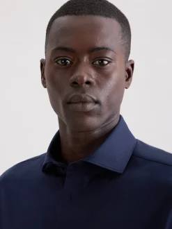 Seidensticker Herren Jerseyhemd - Slim Fit in marine
