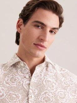 Seidensticker Herren Leinenhemd - Regular Fit in beige