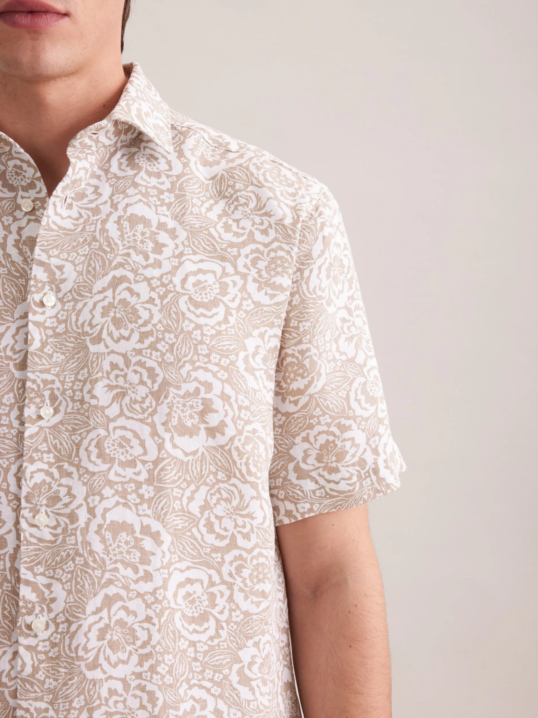 Seidensticker Herren Leinenhemd - Regular Fit in beige