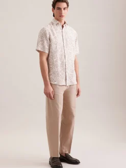 Seidensticker Herren Leinenhemd - Regular Fit in beige