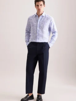 Seidensticker Herren Leinenhemd - Regular Fit in hellblau