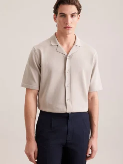 Seidensticker Herren Strick Resort Hemd - Regular Fit in beige