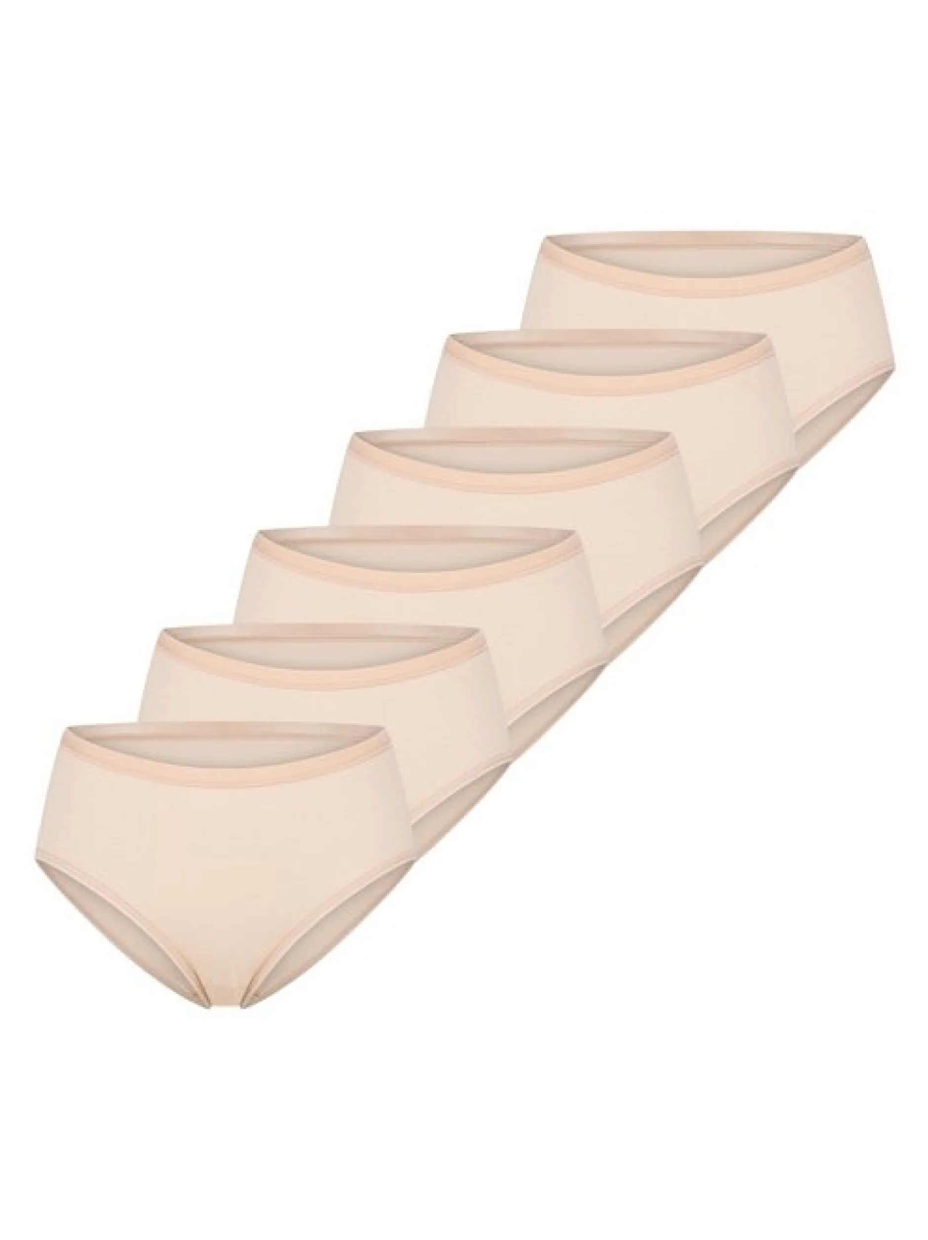 sloggi Damen Midi Slip - 6er Pack GO Daily Cotton in beige