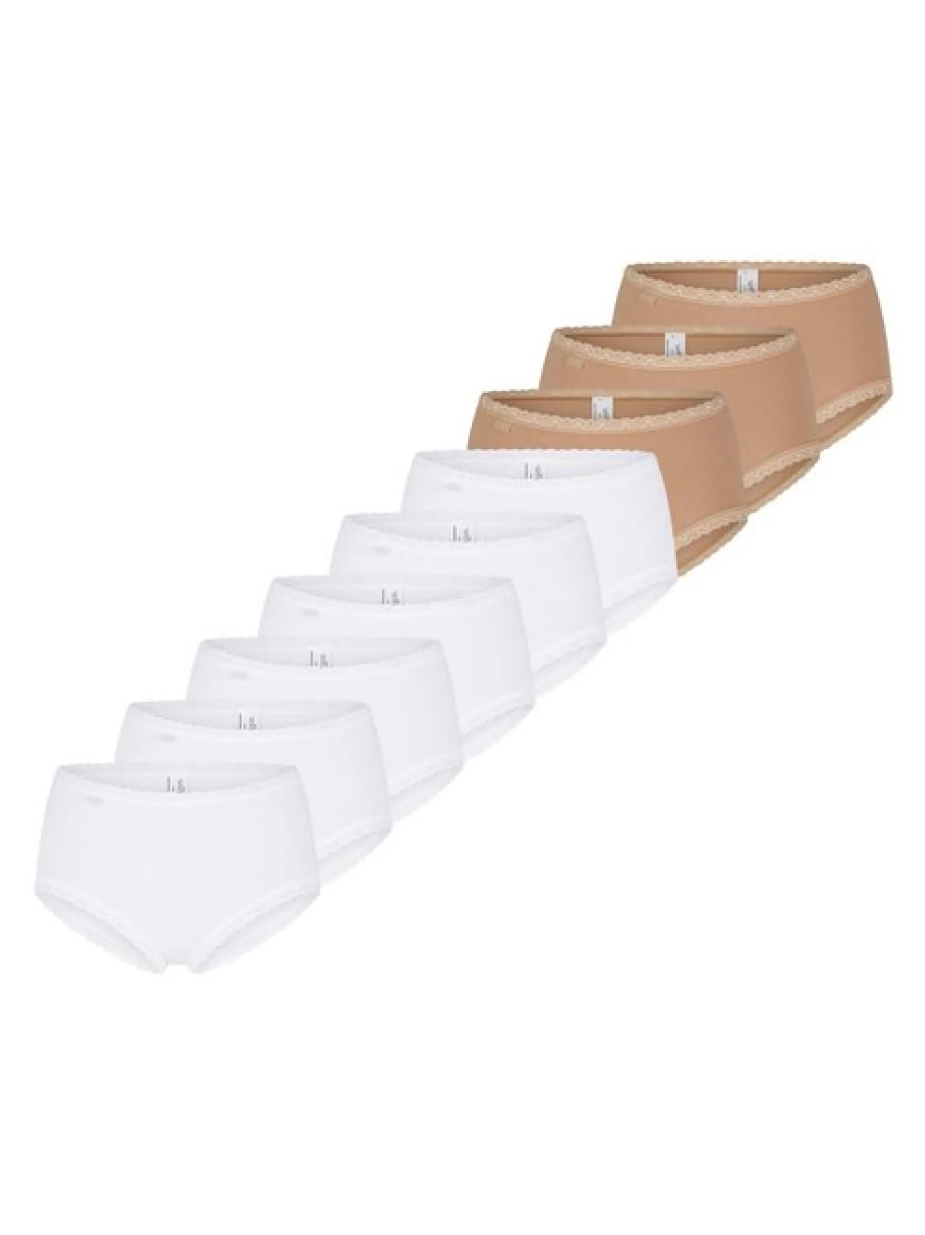 sloggi Damen Midi Slip - 9er Pack 24/7 Cotton Lace in beige