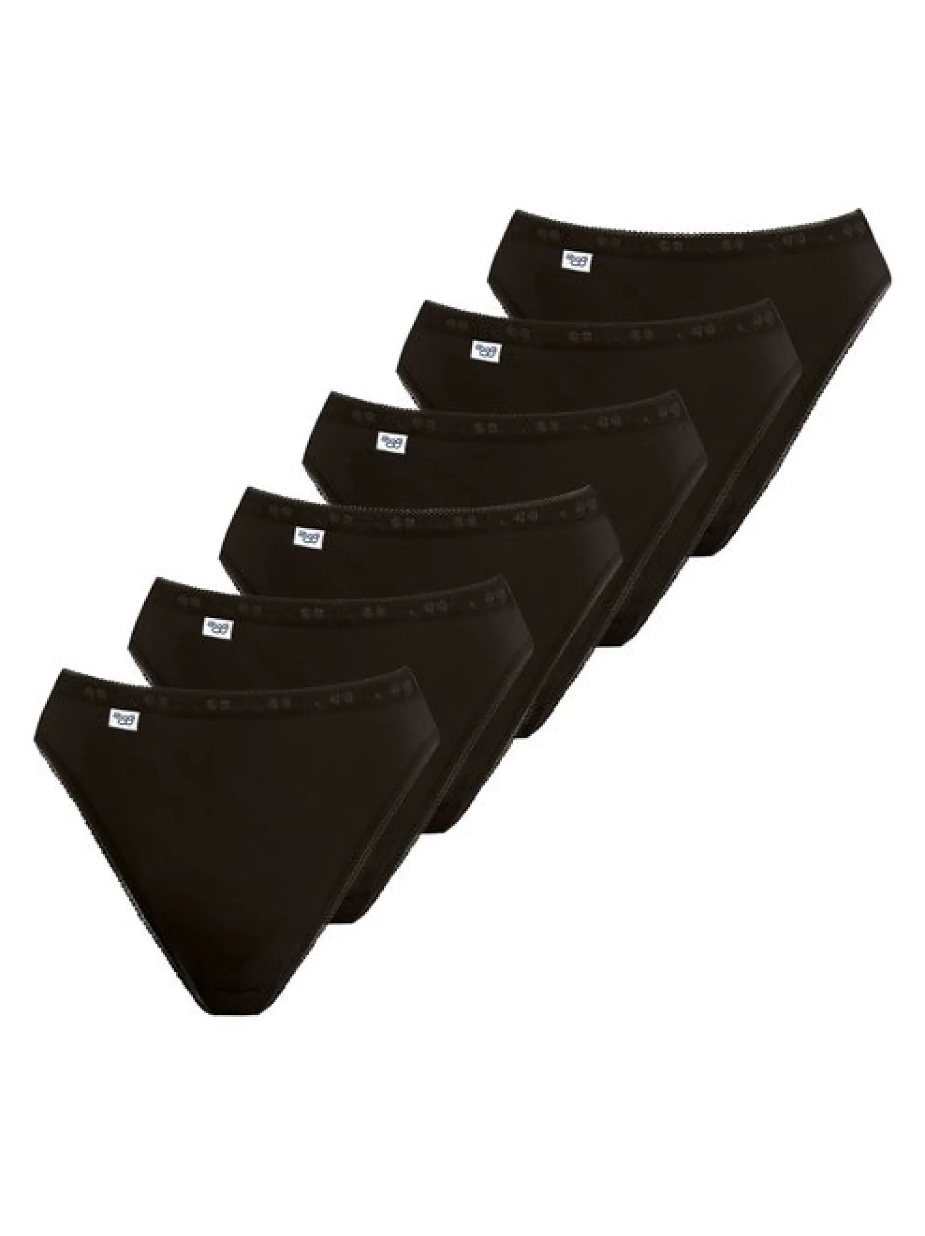 sloggi Damen Tai Slip - 6er Pack Basic + in schwarz