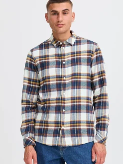 Solid Herren Flanellhemd - SDChris in blau