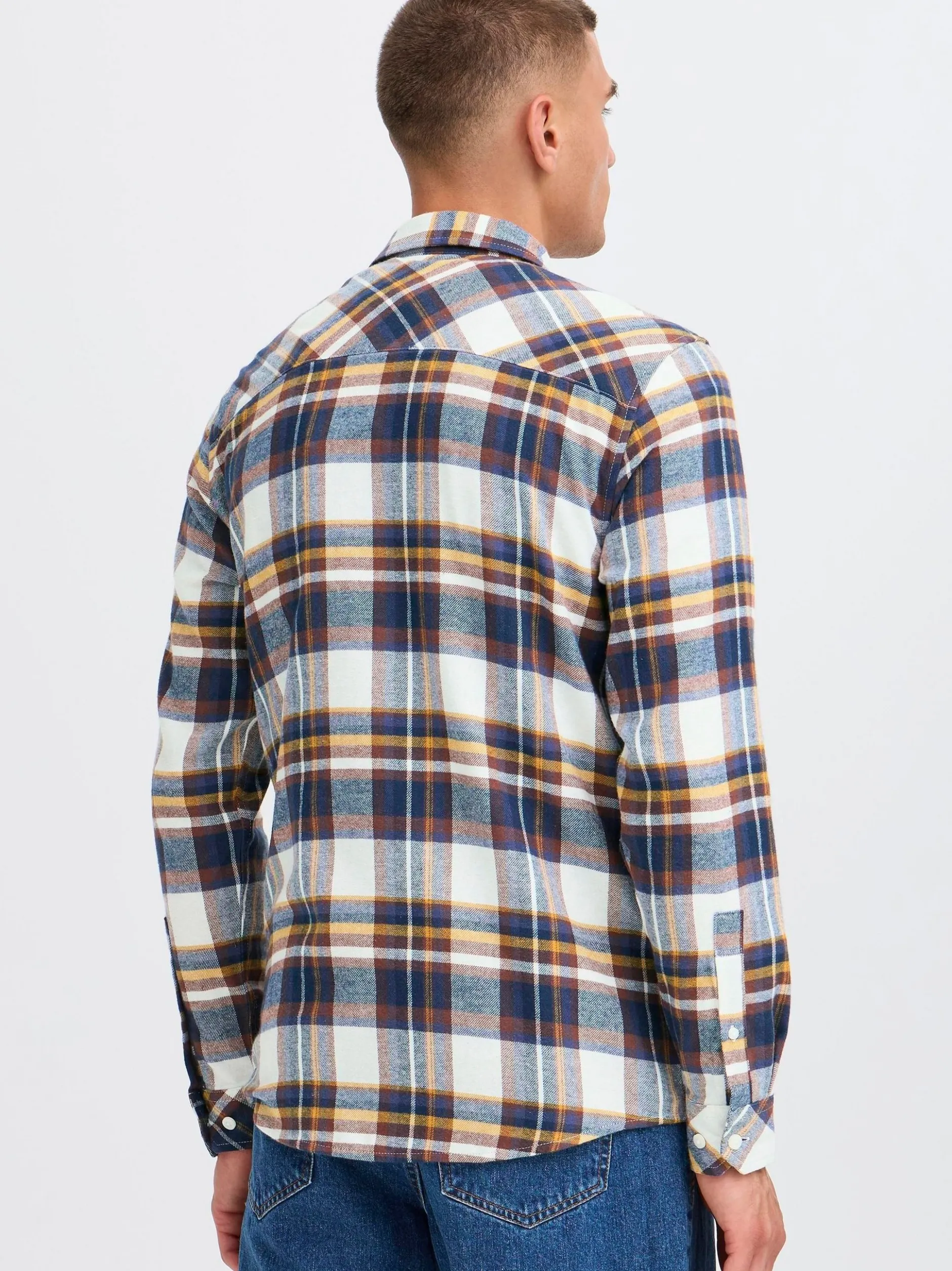 Solid Herren Flanellhemd - SDChris in blau